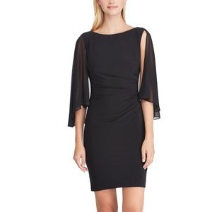 Women's Chaps Sheer Cape Sheath Dress Size Med NWT